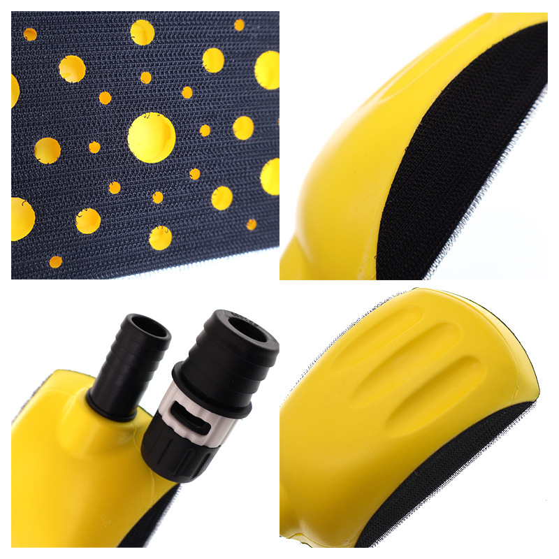 Rokas slīpēšanas disks ar putekļu savākšanu – PU+nylon hook‑and‑loop pamatne, cietība 55–60, pašlīmējošs