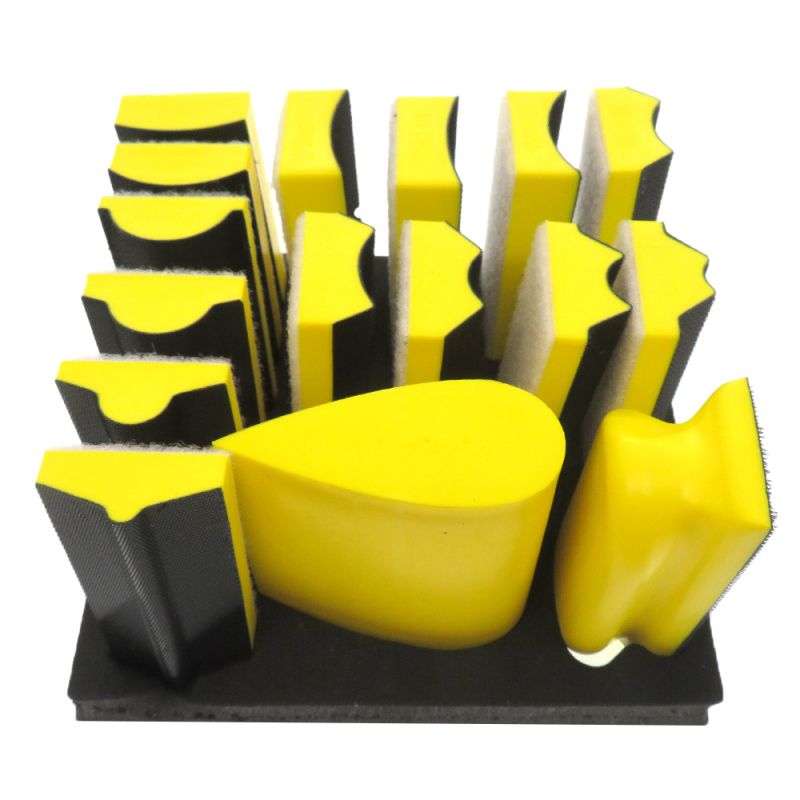 Rokas slīpēšanas disks ar Velcro savienojumu, 16 gab., sajaukta forma, PU putas, smilšu papīrs