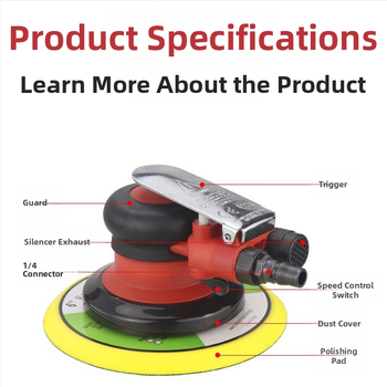 Sea Flying Shark A3 пневматичен ръчен дисков шлайф – индустриален клас, за шлайфане и полиране на метални повърхности