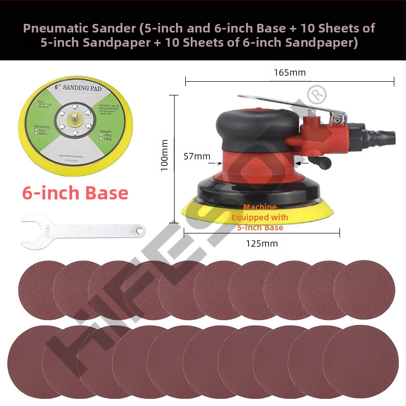 Sea Flying Shark A3 пневматичен ръчен дисков шлайф – индустриален клас, за шлайфане и полиране на метални повърхности