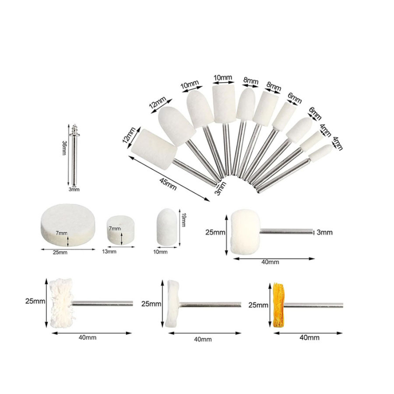 Yi Baida Pulēšanas riteņu komplekts, tips: komplekts, materiāls: pulētā vilna, abrazīvs: vilna, cietība: 60