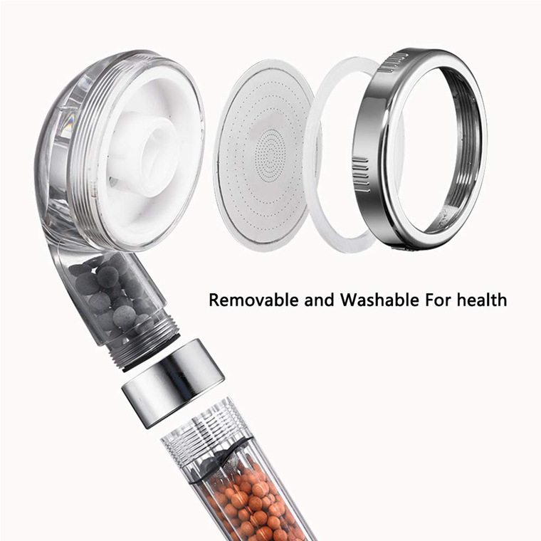 Dušo komplektas – ABS, CUPC sertifikatas, sieninis tvirtinimas, didelio slėgio filtruotas rankinis dušo antgalis, 3 funkcijos (masažas, burbuliai, lietus) – Modelis RF-71064