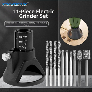 Σετ φρεζών για ηλεκτρικό γρεντера — 11 τεμάχια με θέση/προσαρμογέα, τρυπάνι από υψηλής ταχύτητας ατσάλι και περιστροφικές φρεζούρες