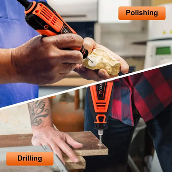 Elektriskā slīpmašīnas piederumu komplekts, 141 daļa: slīpēšanas galviņas, griešanas detaļas, vilnas pulēšanas riteņi, sukas, abrazīvās gredzeni; Yibida, Modelis 11, augstas izturības tērauds