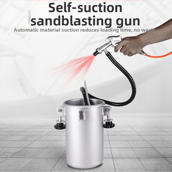 Пневматичен пясъкоструйник, компактен пясъкоструен апарат, самозасмукващ, високо налягане, обновяване, премахване на ръжда и примеси