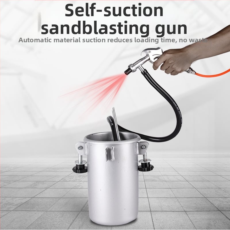 Пневматичен пясъкоструйник, компактен пясъкоструен апарат, самозасмукващ, високо налягане, обновяване, премахване на ръжда и примеси