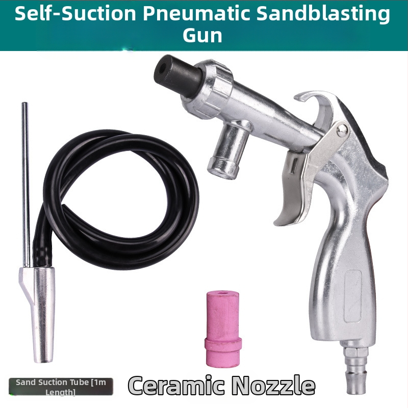 Пневматичен пясъкоструйник, компактен пясъкоструен апарат, самозасмукващ, високо налягане, обновяване, премахване на ръжда и примеси