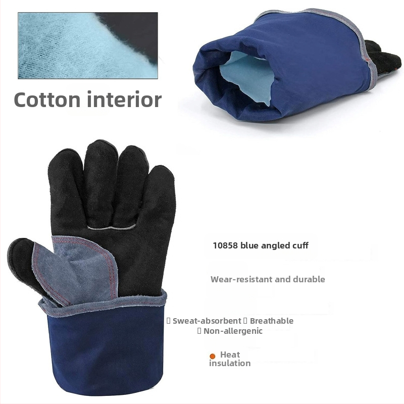 Ornon заваръчни ръкавици, двуслойна говежа кожа, изолирани за електрозаваряване и барбекю на открито