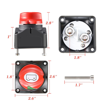Превключвател с копче за високо токово натоварване, против течове, за автомобили, RV и яхти, двустепенен главен прекъсвач на захранването