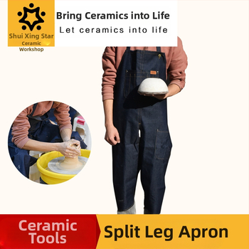 Rész nélküli kötény kettős láb dizájnnal, anti-szennyező kialakítás és hordozható zseb – Water Meteor Ceramic, Modern minimális stílus