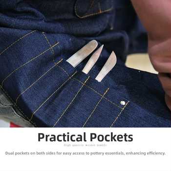 Rész nélküli kötény kettős láb dizájnnal, anti-szennyező kialakítás és hordozható zseb – Water Meteor Ceramic, Modern minimális stílus