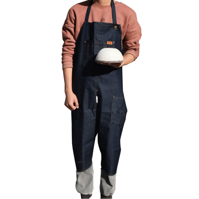 Rész nélküli kötény kettős láb dizájnnal, anti-szennyező kialakítás és hordozható zseb – Water Meteor Ceramic, Modern minimális stílus