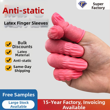 Egyszerűen használható latex ujjvédő, púdermentes, antisztatikus; 500 g/csomag (kb. 900 darab); mikro-digitalis, félvezető, fotóelektronikai és PCB gyártáshoz