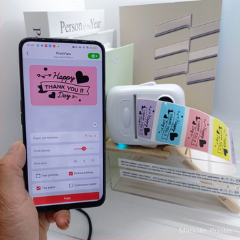 P50 Bluetooth термален принтер за етикети — формат печат 15–57 мм, хартия за термални етикети, капацитет 100–500 етикета, съвместим с Android и iOS