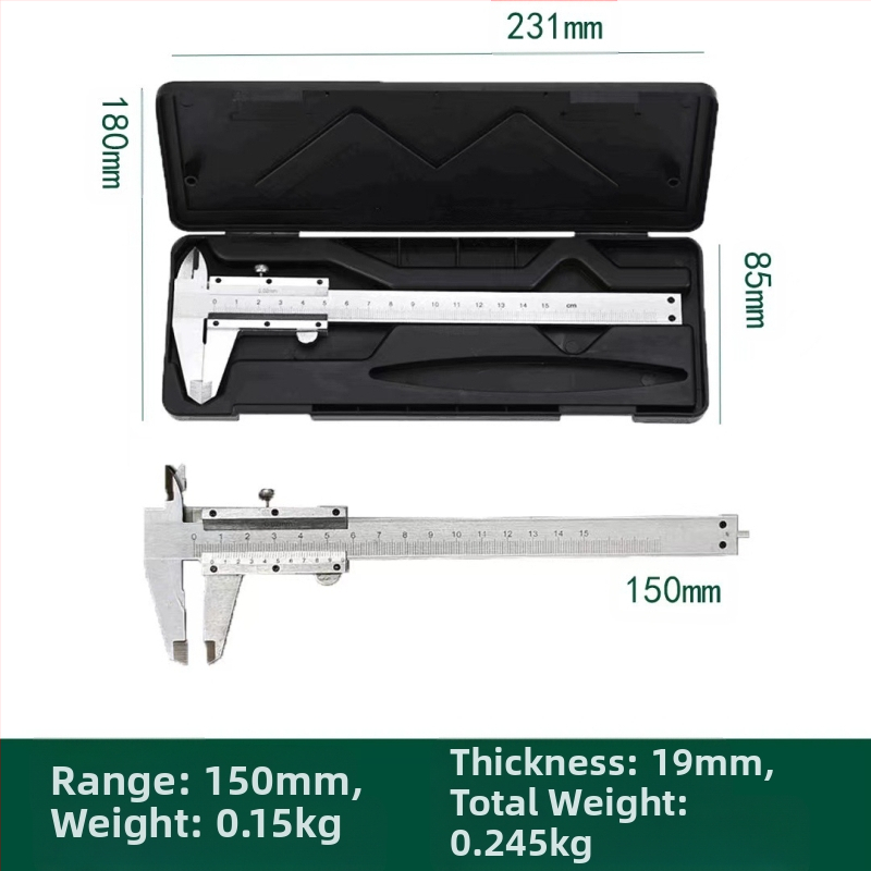 Ψηφιακό μεταλλικό καλιπερ, ανοξείδωτο, εύρος 0-150 mm, μέτρηση ύψους/βάθους, βιομηχανικής ποιότητας