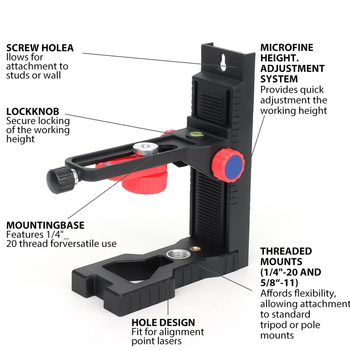 Ρυθμιζόμενος τοίχου λέιζερ επίπεδο με μαγνητικό στήριγμα L-σχήματος από πλαστικό