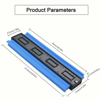 Ξυλουργικός μετρητής περιγράμματος με στρογυλεμένες γωνίες, πολυλειτουργικός κανόνας προφίλ για καμπύλες