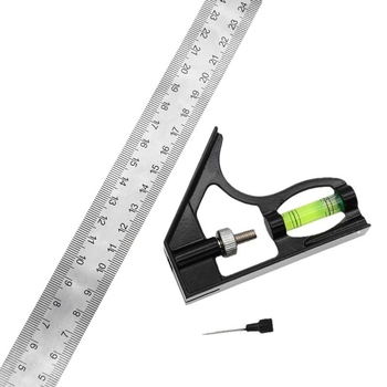 Συνδυασμένος μετρητής γωνίας, εμβέλεια μέτρησης 0–300 mm, 45° ορθογώνιος γωνία, για ξυλουργική, βάρος 136 g