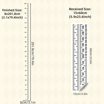 Αφίσα τοίχου μέτρησης ύψους, αυτοκόλλητο PVC, μοτίβο: αστέρια στον ουρανό και χαριτωμένα ζώα, αδιάβροχο, για σαλόνι/κρεβατοκάμαρα/είσοδο, μοντέρνος μινιμαλισμός