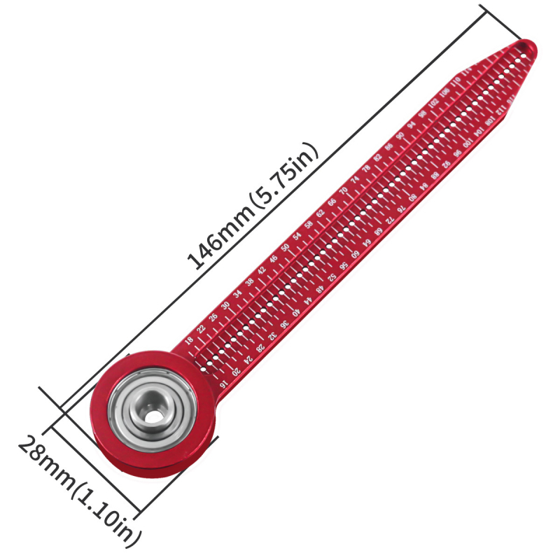 Mini prijenosni drvoslovni kompas za crtanje od aluminijske legure s koncentričnom osovinom, za crtanje, inženjerske i dekorativne projekte; set 1 komad; široka primjena; standard: srednji