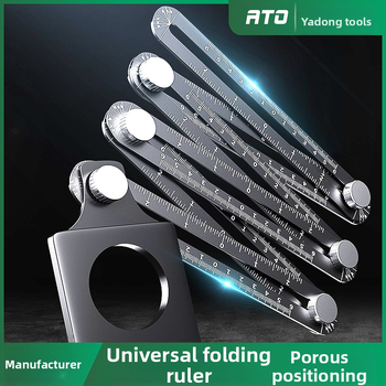 ATO Алуминиев локатор за отвори в плочки, шестократно сгъваем, универсален пробивен инструмент за плочки, тухли и стъкло