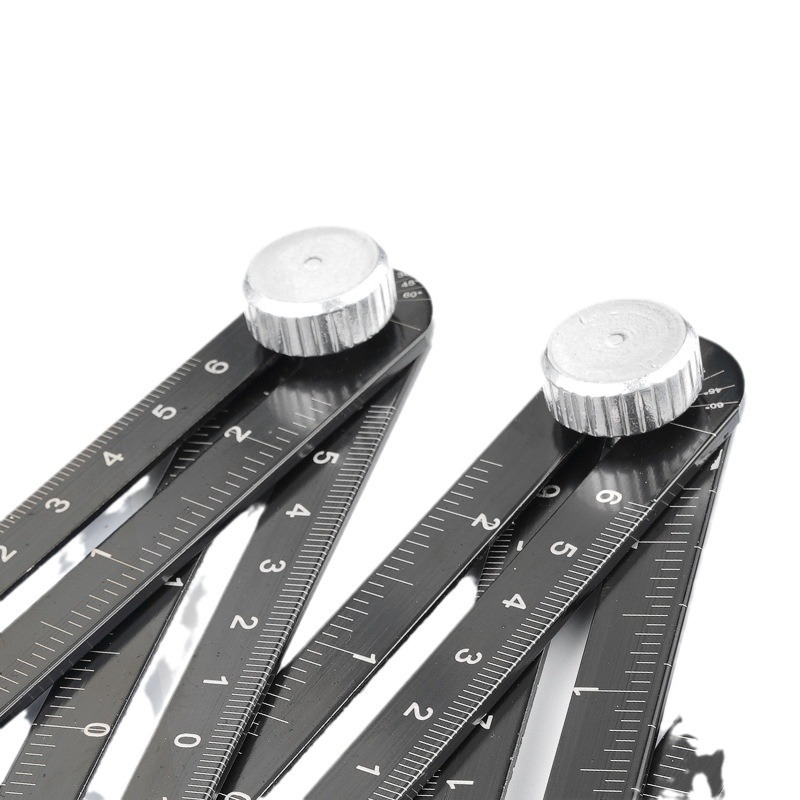 ATO Алуминиев локатор за отвори в плочки, шестократно сгъваем, универсален пробивен инструмент за плочки, тухли и стъкло