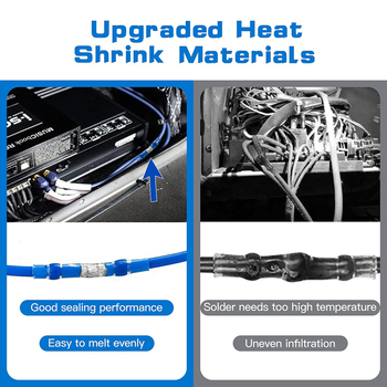 Σετ τερματικών συγκόλλησης με αδιάβροχους δακτυλίους και σωληνάκια θερμοσυσρρύκνωσης μεσαίου τύπου, 600 τεμάχια, PE μόνωση, Weijie