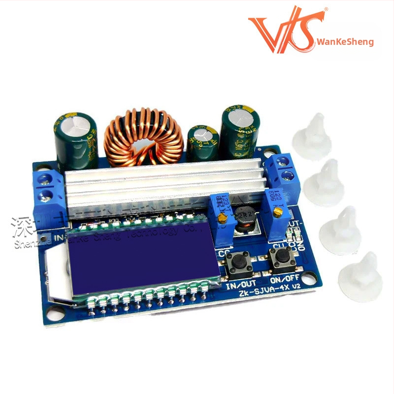LCD дисплей модул за зареждане на литиева батерия, 4A, регулируем CC/CV режим, показва напрежение и мощност