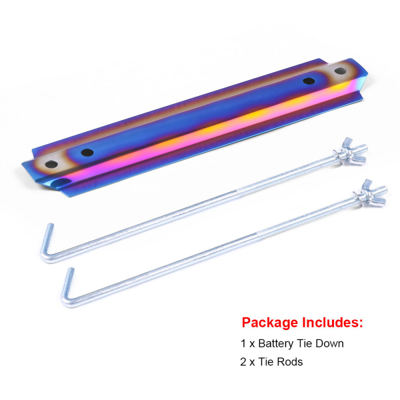 Dyno Racing BX102383 Неръждаема стомана държач за акумулатор с опорен прът – подходящ за повечето модели