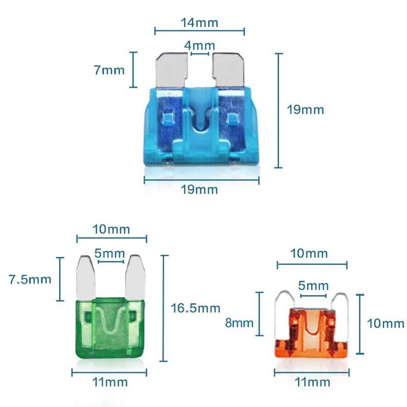Weijie automobilių saugiklių rinkinys, 288 vnt., 5–30 A, 45°C, automobilių elektronikai