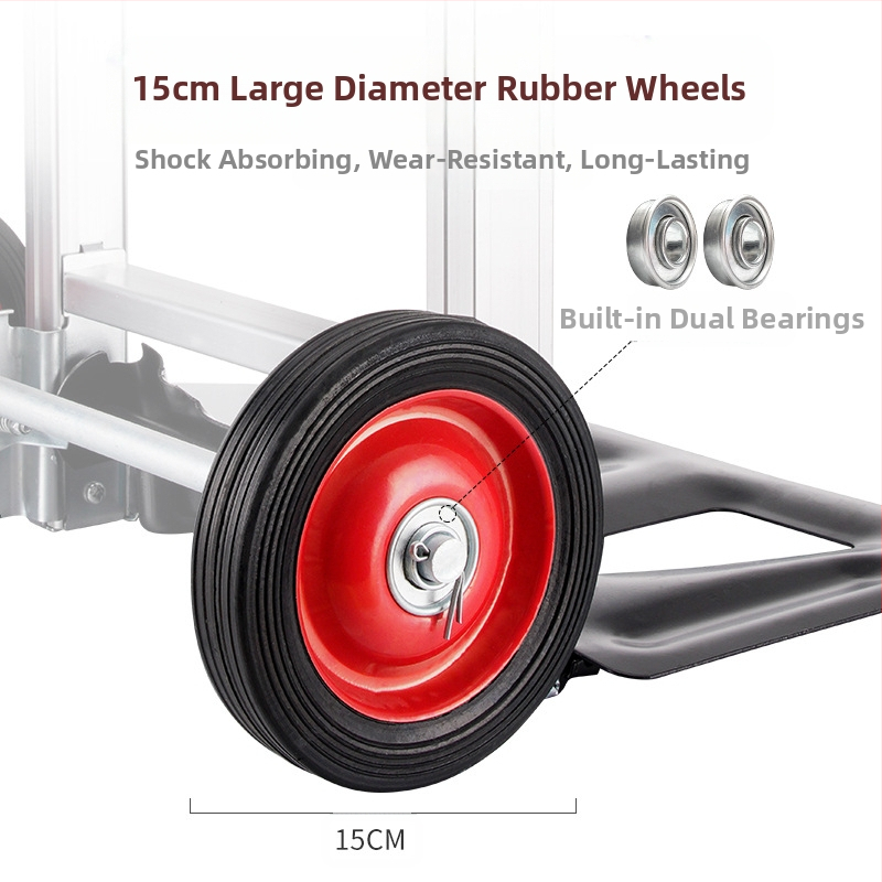 Сгъваема ръчна количка за багаж, лека алуминиева двуколесна преносна, товароподемност 90 кг, тегло 5 кг