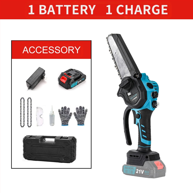 Ръчна електрическа верижна резачка с презареждаща се литиева батерия, 220V, верига от алуминиева сплав