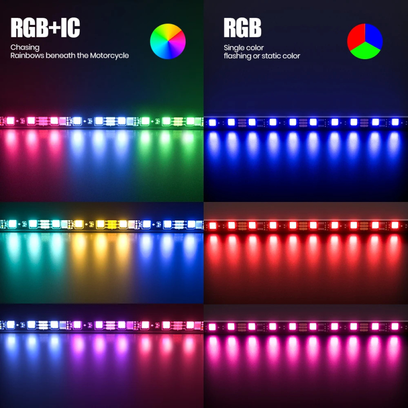 Automobilio šasies šviesa – daugiaspalvė, APP valdymas, balsų valdymas; modelis Symphony chassis light; galia 10 W, įtampa 12 V, srovė 5 A; ABS