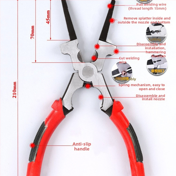 Πολυλειτουργικές πένσες συγκόλλησης με μυτερή μακριά μύτη για κοπή καλωδίων, από χάλυβα 45#, βάρος 0.29