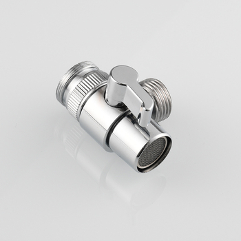 Dijeljivač vode za slavinu SBA021 — 1 ulaz 2 izlaza, bakar, kromirana površina, okomita ugradnja, 0–80°C