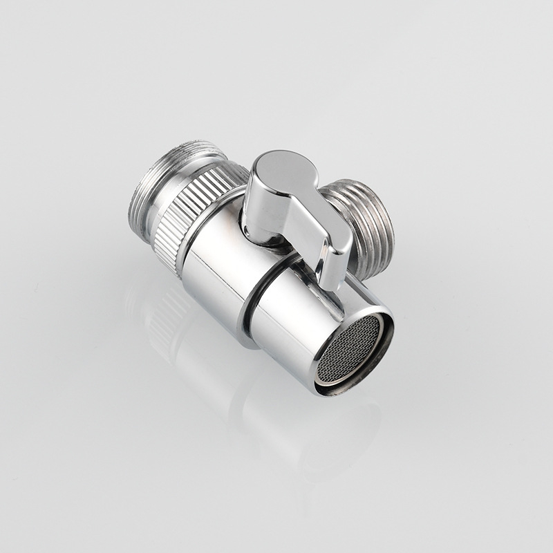 Dijeljivač vode za slavinu SBA021 — 1 ulaz 2 izlaza, bakar, kromirana površina, okomita ugradnja, 0–80°C