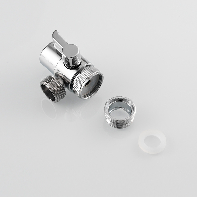 Dijeljivač vode za slavinu SBA021 — 1 ulaz 2 izlaza, bakar, kromirana površina, okomita ugradnja, 0–80°C