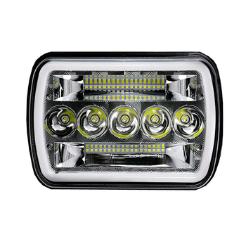 Kvadrāta LED galvas lukturis ar Halo eņģeļu acīm, 45W, 9-48V, 4500 lm