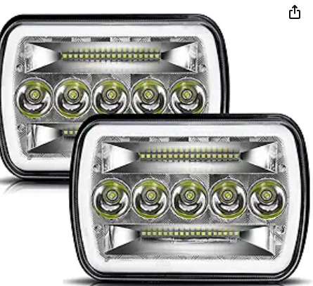 Kvadrāta LED galvas lukturis ar Halo eņģeļu acīm, 45W, 9-48V, 4500 lm