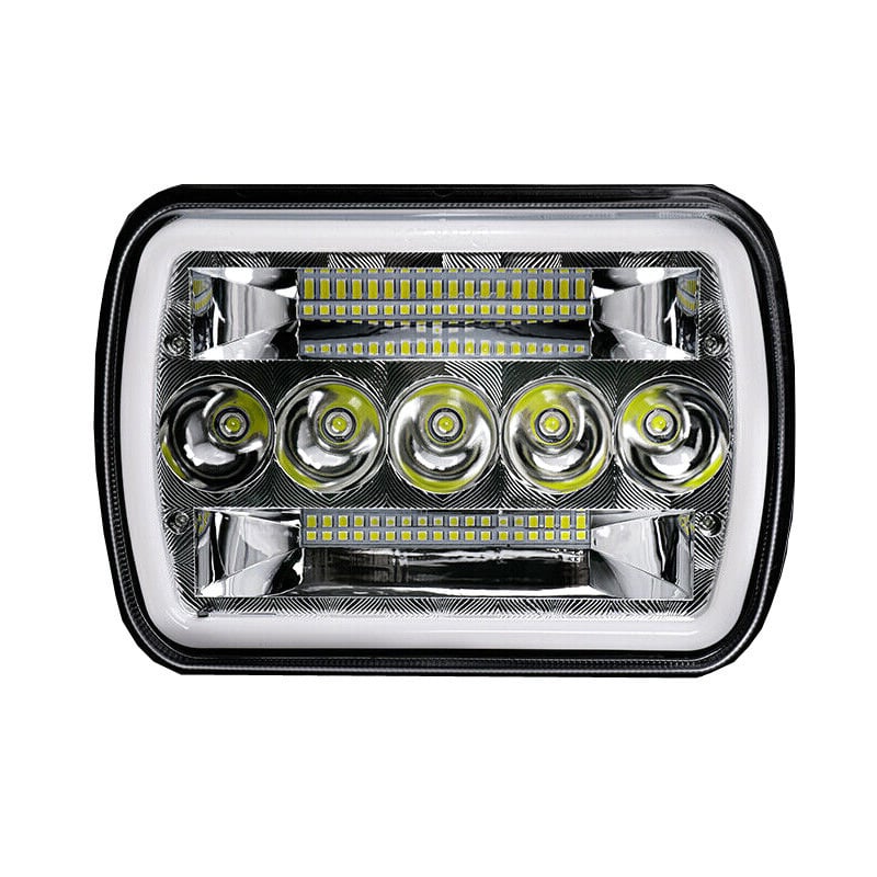 Kvadrāta LED galvas lukturis ar Halo eņģeļu acīm, 45W, 9-48V, 4500 lm