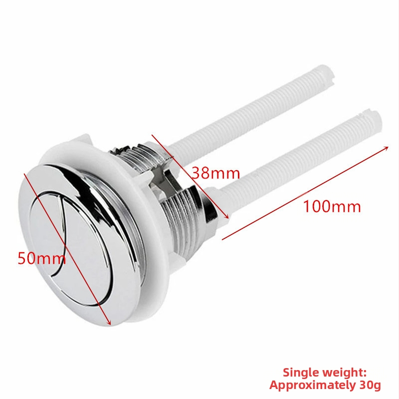 Gumb za spremnik toaleta – dvostruki gumb s okruglom osovinom, ABS materijal, mehanizam ispiranja, injekcijsko lijevanje, moderni minimalistički stil