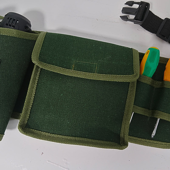 Τσαντάκι μέσης εργαλείων καμβά, παχιά και ανθεκτική, με μεγάλο χώρο, για ηλεκτρολόγους και ξυλουργούς, πολυλειτουργική θήκη δράπανου
