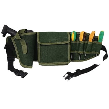 Τσαντάκι μέσης εργαλείων καμβά, παχιά και ανθεκτική, με μεγάλο χώρο, για ηλεκτρολόγους και ξυλουργούς, πολυλειτουργική θήκη δράπανου