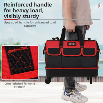 Yileqi Τσάντα Εργαλείων με Ρόδες – Πολυλειτουργική, ανθεκτική στη φθορά και αδιάβροχη από ύφανση Oxford, για ηλεκτρολόγους/οικιακή χρήση, στυλ χέρι/ώμος/διασταυρούμενο, σειρά D105