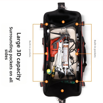 Yileqi Τσάντα Εργαλείων με Ρόδες – Πολυλειτουργική, ανθεκτική στη φθορά και αδιάβροχη από ύφανση Oxford, για ηλεκτρολόγους/οικιακή χρήση, στυλ χέρι/ώμος/διασταυρούμενο, σειρά D105