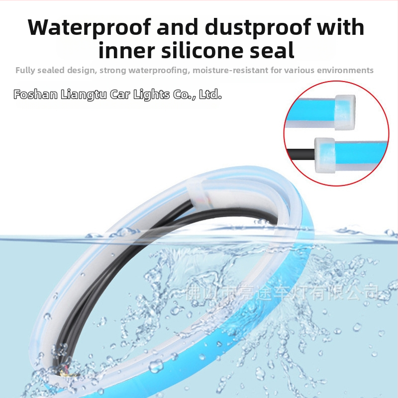 Универсално автомобилно LED осветление за капака на двигателя, гъвкава силиконова водеща светлинна лента, 12V, 9.5W, 50000 ч. живот