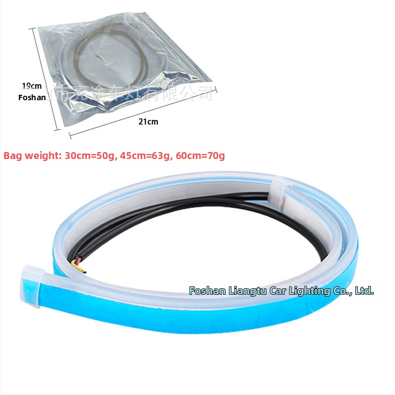 Универсално автомобилно LED осветление за капака на двигателя, гъвкава силиконова водеща светлинна лента, 12V, 9.5W, 50000 ч. живот