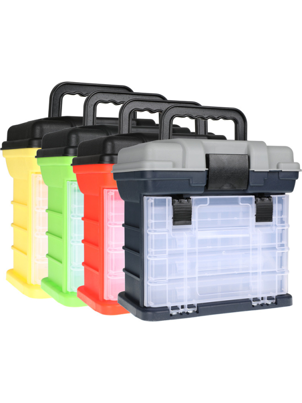 Кутия за риболов с пет слоя, преносима и със седалка, за съхранение на примамки и риболовни принадлежности, PP+ABS