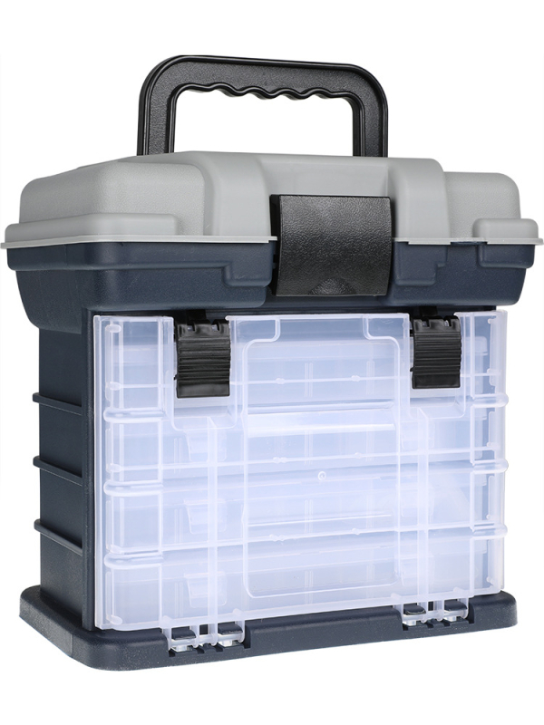 Кутия за риболов с пет слоя, преносима и със седалка, за съхранение на примамки и риболовни принадлежности, PP+ABS