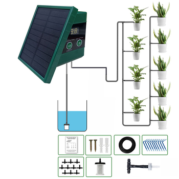 Σύστημα αυτόματου ποτίσματος με ηλιακή ενέργεια και προγραμματιστή, ABS κατασκευή, για έως 10 γλάστρες